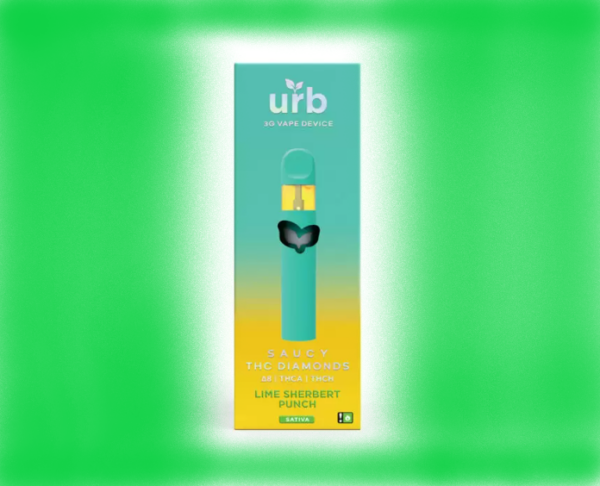 Urb Saucy THC Diamonds- 3ml Disposable device-Lime Sherbert Punch