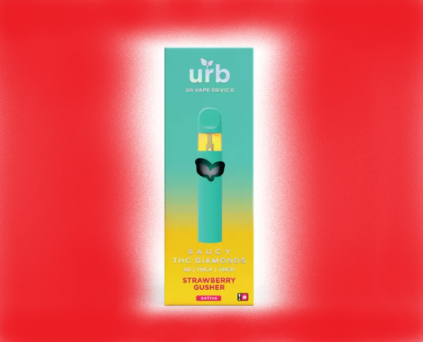 Urb Saucy THC Diamonds- 3ml Disposable device-Strawberry Gusher